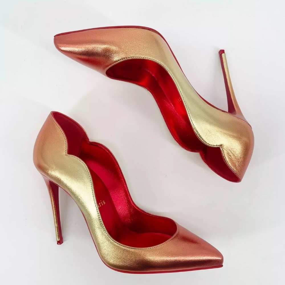 Christian Louboutin Metallic Orange Ombre Hot Chick Pointed Toe Pump size EU 37